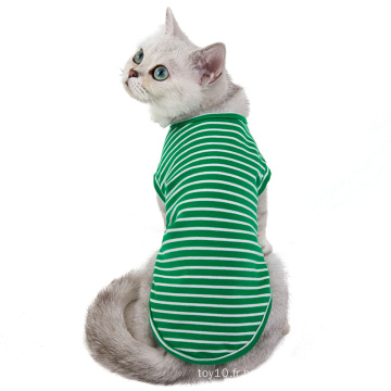 T-shirt à rayures pour chats vêtements pour animaux de compagnie